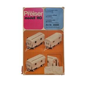 Preiser HO 20005 3 Circus Caravans Wohnwagen Kit Vintage West Germany 1:87